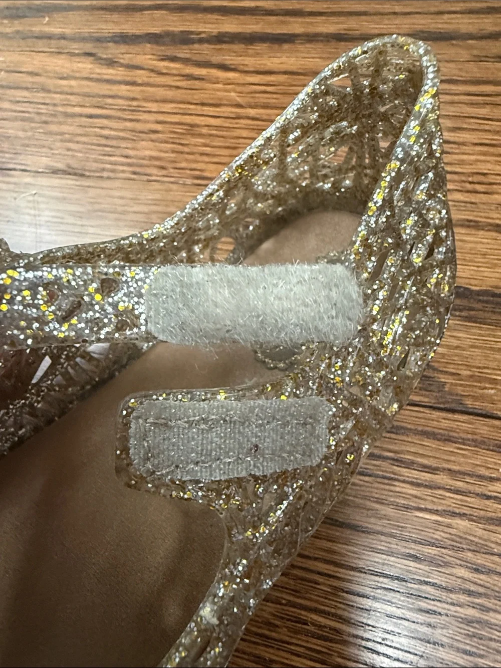 Mini Melissa Gold Glitter Jellies